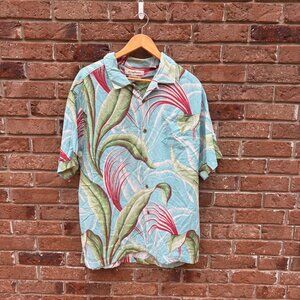 Beautiful Vintage Tommy Bahama Floral‎ Silk Shirt XL